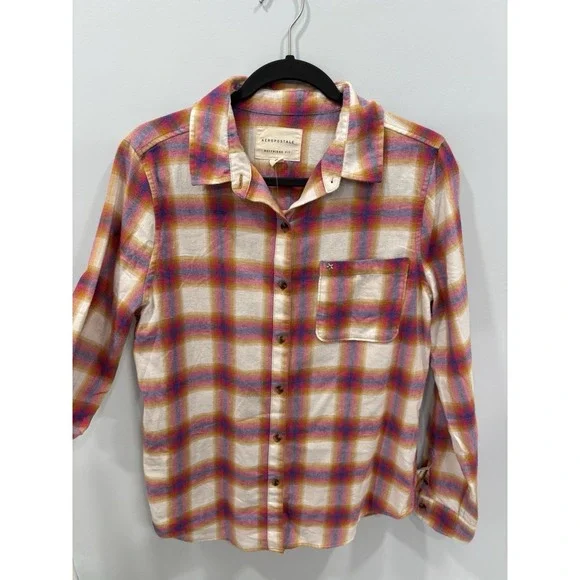 Aeropostale Boyfriend Fit Plaid Shirt Medium Button Front NWT Cotton Blend - Picture 2 of 10